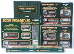 Six Corgi Eddie Stobart diecast model sets Truck Set & Playmat, two Truck Set TY99108, 5 Piece