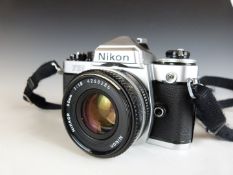 Nikon FE2 SLR camera with 50mm 1:1.8 lens