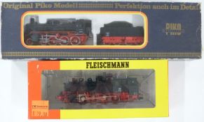 Fleischmann 00 gauge model railway 2-8-2 tank steam locomotive, 964086, in original box together