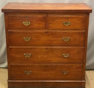 A 19thC mahogany chest of two over three graduated drawers, W101 x D46 x H106cm