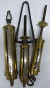 Three Salter & Co. patent large cylindrical spring balances with nickel scales, comprising 60, 70