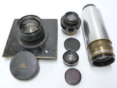 Ross wide angle Xpres f/4 8 1/4 in lens, Ross 7  1/4 in Xpres f4.5 lens, Taylor Hobson wide angle