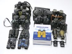Binoculars including Minolta 10x50, Miranda 10x50, Regent 10x50 further 10x50, Prisma 8x30,