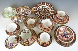 A collection of Royal Crown Derby Imari 2451 and 1128 pattern teaware, Copeland Imari teaware,