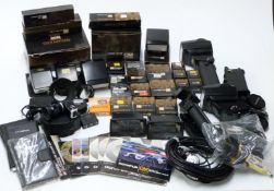 Olympus camera accessories to include power pack 2, focusing screens, flash guns, varimagni finder