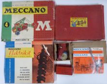 Two Meccano outfits number 4 and Elektrikit, both in original boxes, together with further loose