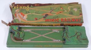 Tri-ang Minic clockwork tinplate railway, in original box.