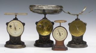 Five Salter spring balances comprising three No 50T, one No 50 and one No 41