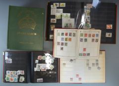 A box of albums and stockbooks including a Lincoln album of early issues