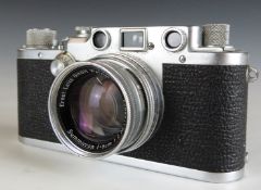 Leica IIIf 35mm rangefinder camera, serial number 533761, circa 1950, fitted with Leitz Summicron