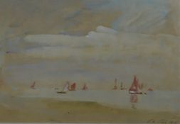 Philip Wilson Steer (1860-1942) watercolour maritime scene sailing boats, signed and dated 1913