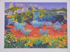 Frederick Gore (1913-2009), signed limited edition (87/150) print Olive Trees, Les Baux, 88 x 102cm