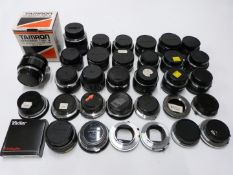 Camera lens adaptors and converters to include Adaptall 2 Olympus and Minolta, Tamron 2x