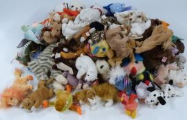 Eighty-seven TY Beanie Babies teddy bears including large examples, most with original tags.