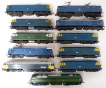 Eleven Tri-ang, Hornby and similar 00 gauge model railway diesel locomotives.