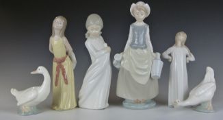 Three Lladro figurines, tallest 28.5cm