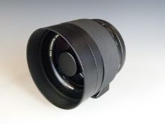 Vivitar 600mm 1:8 catadioptic SLR camera lens with Nikon mount