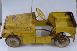 Tri-ang Land Rover Series 1 AA Scout pedal car with fold down windscreen.