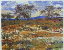 Rolf Harris (b1930), signed limited edition (601/695) print Blue Hills, 40 x 48cm, mounted, with