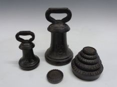 Salter 14lb and 4lb bell weights and a run of 4oz to 4lb flat stacking weights