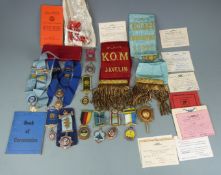 A collection of RAOB jewels, aprons and ephemera including hallmarked silver and enamel examples,