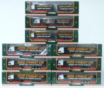 Nine Corgi Eddie Stobart 1:50 scale limited edition diecast model lorries including Volvo, ERF,