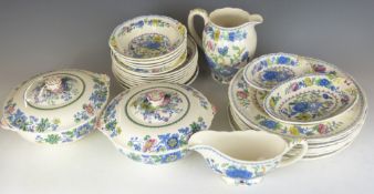 Approximately 55 pieces of Masons dinner and tea ware decorated in the Regency and Colonial