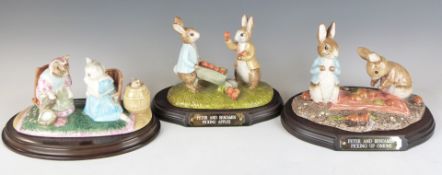 Three Beswick Beatrix Potter limited edition tableaux comprising Dear Son Thomas, Peter and Benjamin