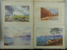 Sixty-nine Victorian watercolours, possibly grand tour, mainly by the same hand and monogrammed