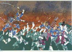 Hideo Takeda (Japanese b1948) signed limited edition 103/200 print 'The Dropped Bow', 39 x 53cm