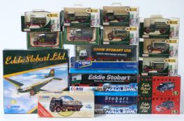 Sixteen Corgi, Vanguards and Lledo diecast model Eddie Stobart vehicles including Douglas DC-3