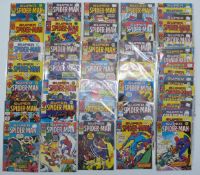 Fifty Marvel Spider-Man comic books dating from 1978-79.