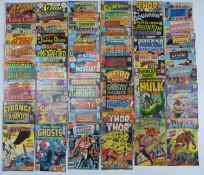 Sixty Silver and Bronze age Marvel and DC comics with superhero and horror themes including Thor,