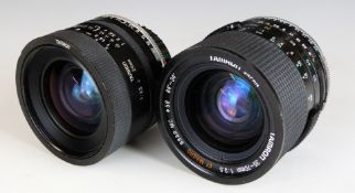 Two Tamron SLR camera lenses comprising 35-70mm 1:3.5 CF Macro and 24mm 1:2.5, both with Adaptall