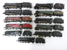 Eleven Tri-ang and similar 00 gauge model railway LMS and BR Princess Class locomotives.