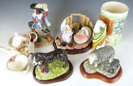 A collection of ceramics including Border Fine Arts Herdwick Ewe and Lamb and utensils jar, Royal