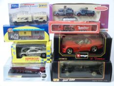 Eight Burago, Oxford Diecast, Corgi and similar diecast model vehicles including Pickfords
