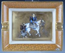 Hermès porcelain cigar ashtray with chinoiserie decoration, 16 x 20cm