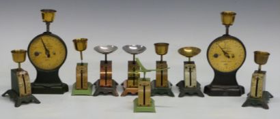 Ten sets of Salter egg and similar scales, comprising two No 11T 8oz examples and eight 18E and