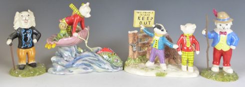 Four Royal Doulton Rupert the Bear figures in boxes comprising Tempted To Trespass, Looking Like
