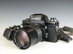 Minolta XM SLR camera with 135mm 1:2.8 lens