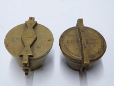 Two runs of continental nesting cup weights, one dated 1856 the other marked Driesen