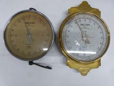 Salter 77T trade spring balance with painted dial behind glass, to weigh 20lb, together with a