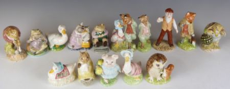 Fifteen Royal Albert Beatrix Potter figures including Jeremy Fisher, Foxy Whiskered Gentleman etc