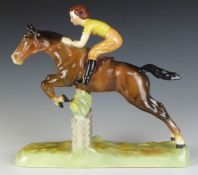 Beswick Girl Jumping Fence, H25cm