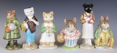 Six Beswick Beatrix Potter figures comprising Simpkin, Pickles, Ginger & Susan and Mrs Tittlemouse &