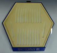 Waterman hexagonal lockable shop display pen cabinet with key, 41 x 43cm