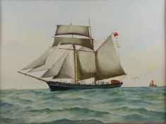 Eric Aldridge (Arlingham, Gloucestershire) two acrylic on board maritime studies, one depicting