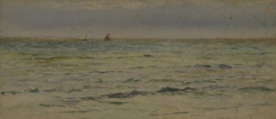 Attributed to Henry Moore R.A., R.W.S (1831-1895) watercolour seascape with ships 'South Devon