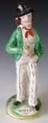 Staffordshire double sided Press Gang figure Water and Gin, H11.5cm
